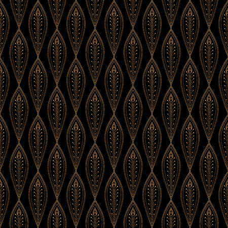 Luxury background vector. Peacock feathers royal pattern seamless. Gold black design for yoga wallpaper, beauty spa salon, art deco wedding party invitation, holiday christmas and new year card.のイラスト素材