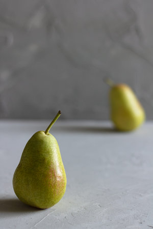 pear on the table, closeup