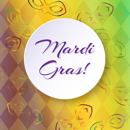 Bright vector background with masks and diamonds on Mardi Gras


Vector decorative background with masks and round for text. For Mardi Grasのイラスト素材