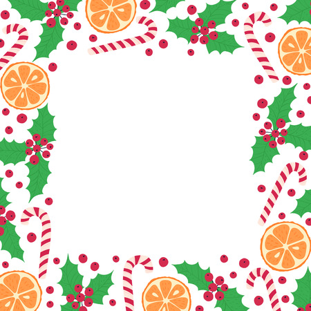 Christmas elements on a white background. Vector illustration. Happy new yearのイラスト素材