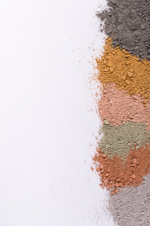 Textural gradient from different cosmetic clay mud powdersの写真素材