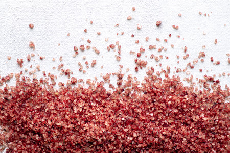 Homemade wine flavored salt. Condiment to aromatize and season food. Texture of wine infused sea saltの写真素材