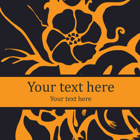 Modern floral background with floral elements and textのイラスト素材