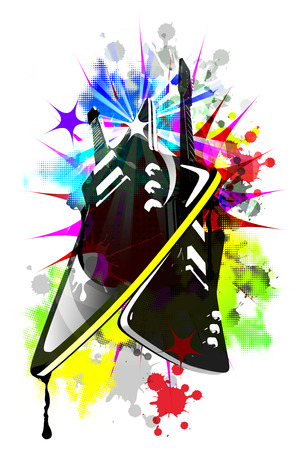  Electrogitars on the colorful backgroundの写真素材