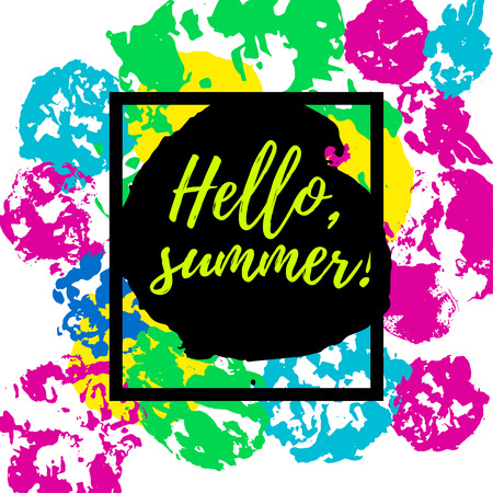 Vector artistic creative card template. Ink drawing. Hand drawn design. Placard, poster, leaflet, business card flat illustration. Spring, Summer design.のイラスト素材