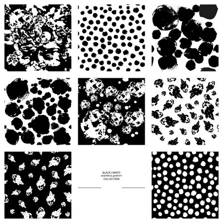 Vector seamless pattern. Ink drawing. Hand drawn wallpaper. Paint spot, drop isolated. Package design. Abstract graphic design.のイラスト素材
