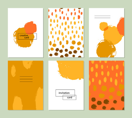 Vector artistic creative card template. Ink drawing. Hand drawn design. Placard, poster, leaflet, business card flat illustration. Spring, Summer design.のイラスト素材