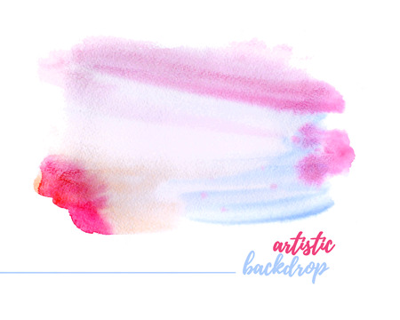 Watercolor hand drawn artistic backdrop, abstract color spots, paint drops. Ink drawing. Backdrop template. Watercolor artistic backdrop, abstract color spots, paint drops. Backdrop template.の写真素材