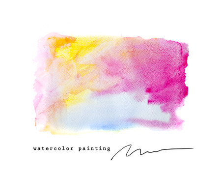 Watercolor hand drawn artistic backdrop, abstract color spots, paint drops. Ink drawing. Backdrop template. Watercolor artistic backdrop, abstract color spots, paint drops. Backdrop template.の写真素材