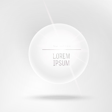 Vector 3d glossy sphere backdrop. Realistic geometric shape with gradient background for graphic design, poster, banner, flayer, card, billboard, placard, music single. Minimalistic design art.のイラスト素材