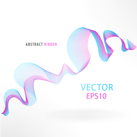 Vector abstract fractal ribbon design. Moving colorful artistic background for poster, flayer, banner, cover, business card, presentation, Illustration. Art fractal concept.のイラスト素材