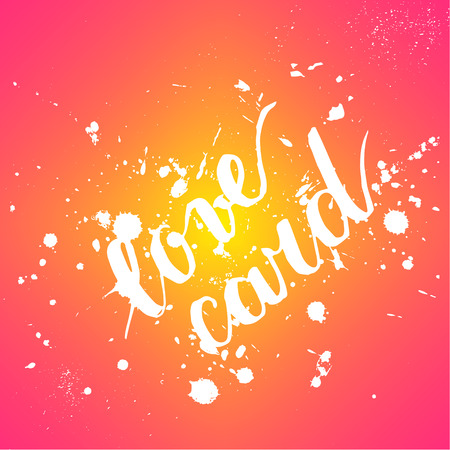 Vector artistic brush lettering composition. Love card.  Hand drawing ink brush illustrationのイラスト素材