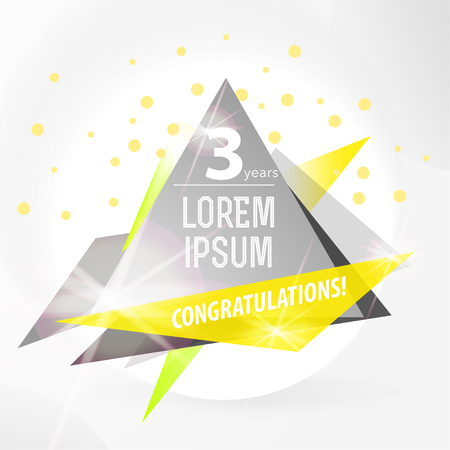 Vector abstract background template with triangle banner. Artistic gradient geometric backdrop for congratulation, invitation party, placard, poster, flayer. Vector fractal illustration.のイラスト素材