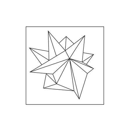 Vector polygonal backdrop. Simple geometric shape outline isolated on white background. Minimal style design illustration.のイラスト素材