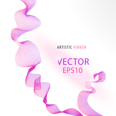 Vector artistic fractal ribbon design. Moving colorful abstract background for poster, flayer, banner, cover, business card, presentation, Illustration. Art fractal concept.のイラスト素材