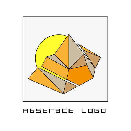Vector abstract triangle logo template. Artistic color geometric shape outline isolated on white background. Flat logo for business.のイラスト素材