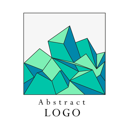 Vector polygonal abstract template. Art color geometric shape isolated on white background. Flat triangle design for business.のイラスト素材