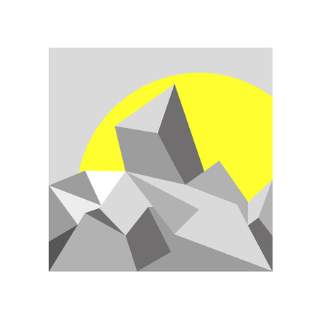Vector artistic polygonal backdrop. Art color geometric shape isolated on white background. Flat polygon design illustration.のイラスト素材
