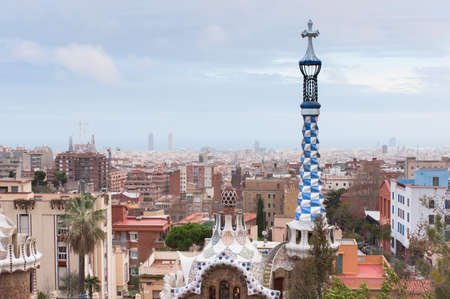 Park Guell in Barcelona, Spainのeditorial素材