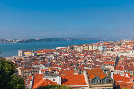 Aerial view from Saint George Castle, Portugal.のeditorial素材