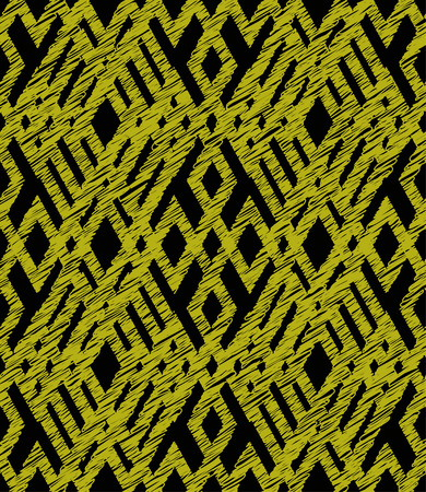 vector illustration of green-yellow ethnic ornamentの写真素材
