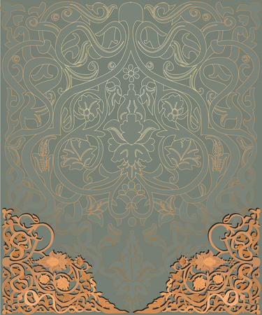 arabic vector background with wooden ornamentのイラスト素材