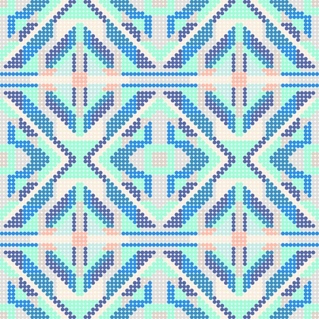 Knitted Seamless Fabric Pattern, Beautiful Blue Red Pink Knit Textureのイラスト素材