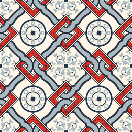 seamless pattern. Abstract hand drawned endlless texture. Mediterranean patternのイラスト素材