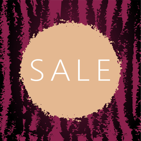 Sale card with seamless striped background and grungy circleのイラスト素材