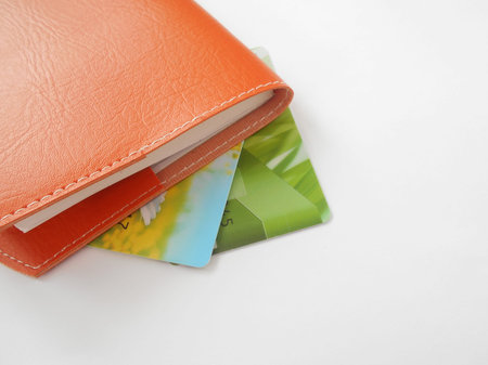 Notepad, Bank cardsの写真素材