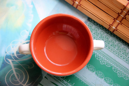 Brown porcelain Cup, top view