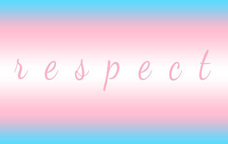 Transgender flag with a word respect in the middle