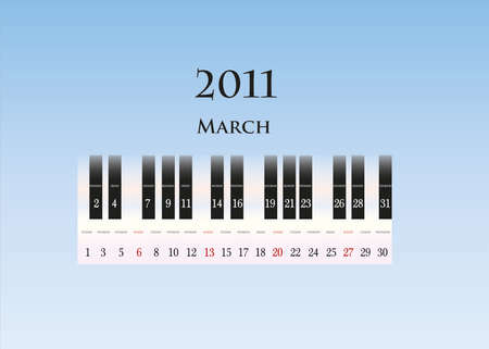 march 2011 (piano keys)のイラスト素材