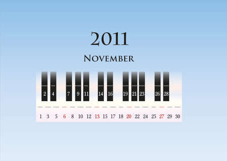 november 2011 ( piano keys )のイラスト素材