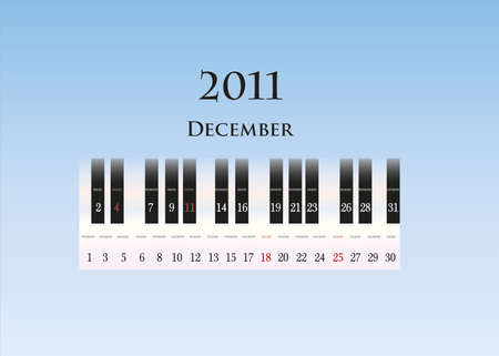 december 2011 ( piano keys )のイラスト素材