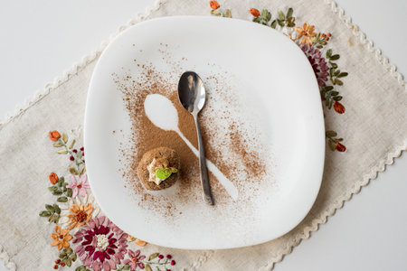 A cake with cinnamon.の写真素材