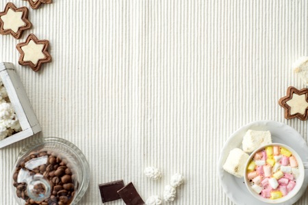 Hot chocolate with marshmallowsの写真素材