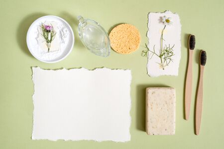 Zero Waste Lifestyle on greenの写真素材