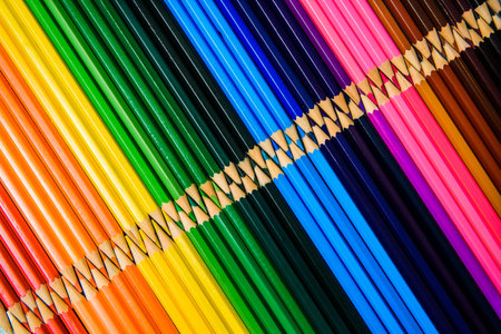 Colored pencils of various colors, Color background