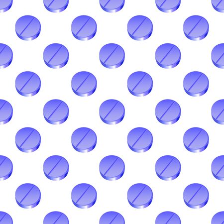 Seamless pattern of blue round pills on a white background, medical background for clothes and fabricのイラスト素材