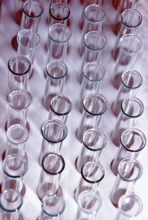 Group of test tubes in a science research lab in  tone colorの写真素材