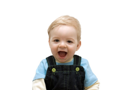 portrait of the boy on white background