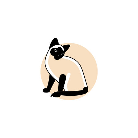 Thai cat logo. Home pet veterinary clinic store Logotype concept iconのイラスト素材
