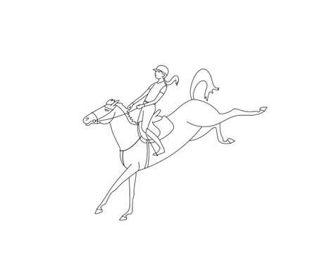 Loss of control over the horse during trainingのイラスト素材