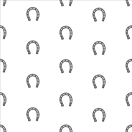 Seamless horseshoe pattern, black and white vectorのイラスト素材