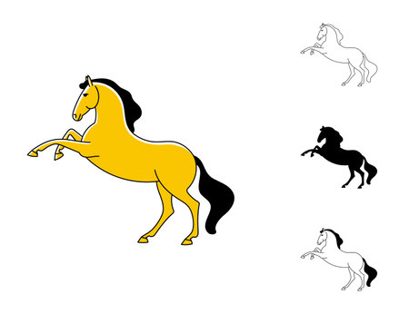 Horse view side for logo, emblem, badge, label template design elementのイラスト素材
