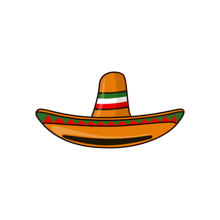 Mexican sambrero feast for Cinco De Mayo. Vector illustration isolated on white background.のイラスト素材