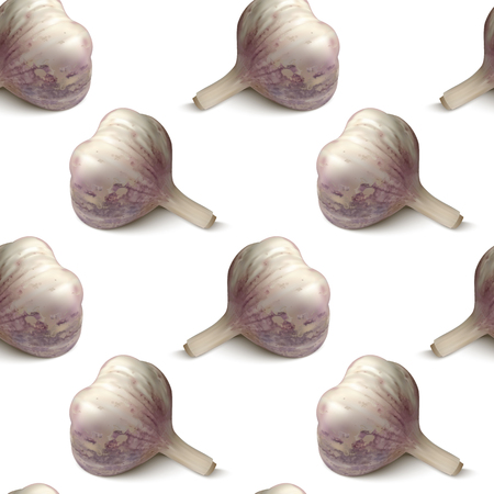 garlic path isolated on whiteのイラスト素材
