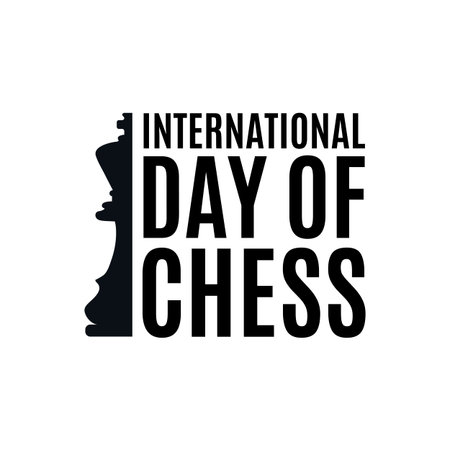 20th of July - international day of chess concept. beginning of a chess game on the old Boardのイラスト素材