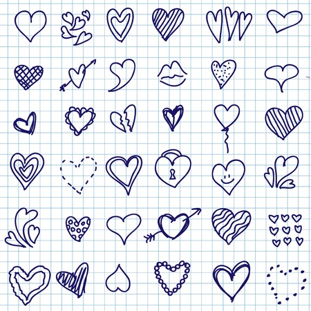 doodle label, hand drawn design elmentのイラスト素材